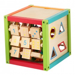 Дървен дидактически активен образователен куб WOODEN 36725 4