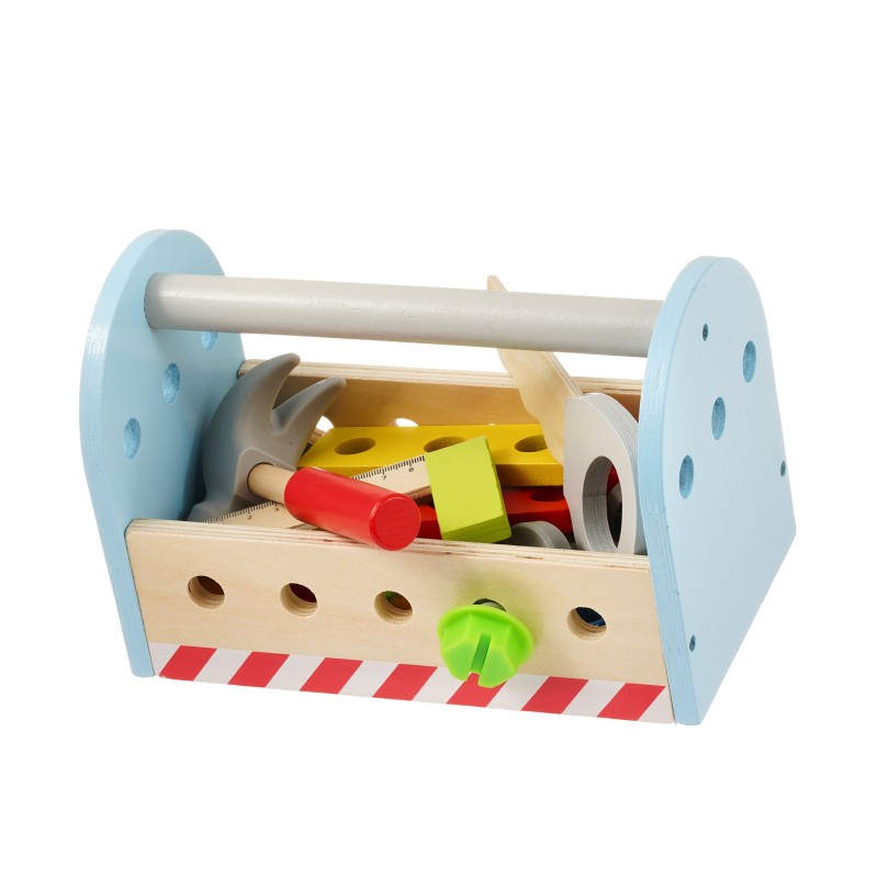 Дървена играчка - кутия с инструменти, малка WOODEN