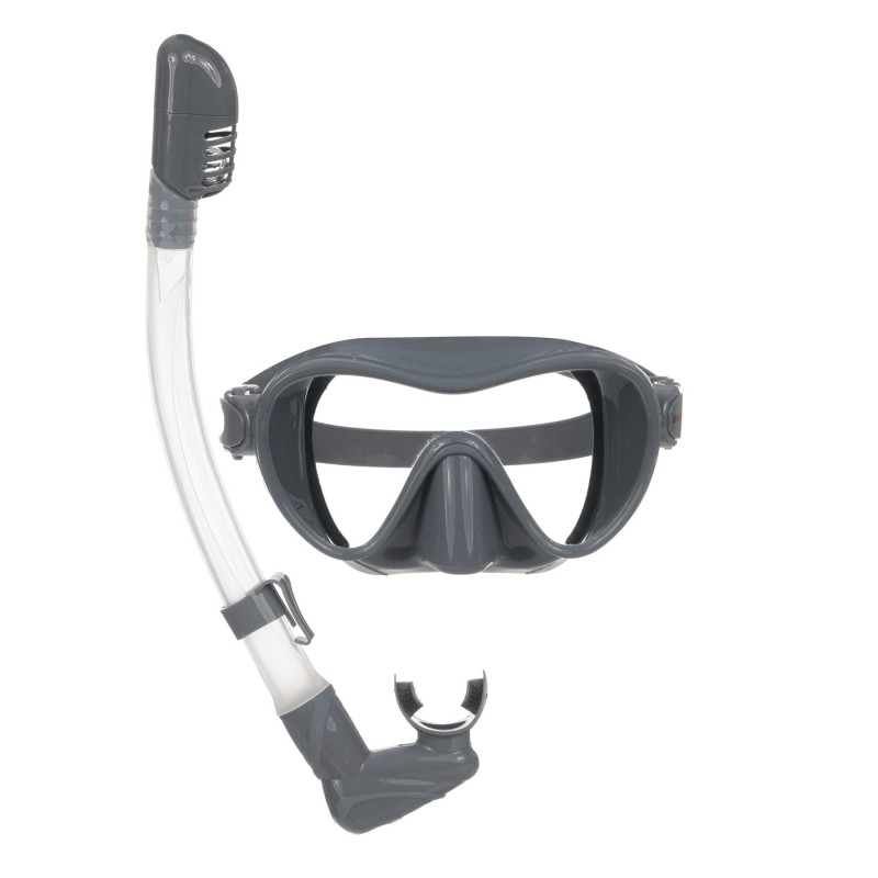 Set of diving mask and snorkel for children in a box - Gray