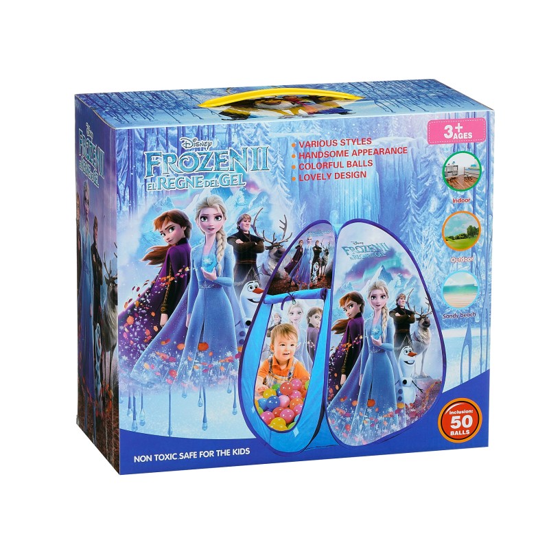 Παιδική σκηνή για παιχνίδι με τους χαρακτήρες του Frozen Kingdom, με 50 μπάλες Frozen
