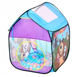 Children's tent with a roof for playing Masha and the Bear with 100 pcs. balls ITTL 38418 9