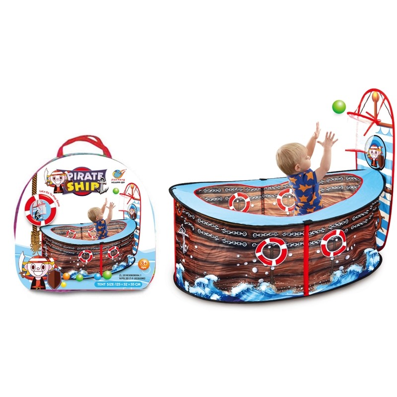 Kinderspielzelt - Piratenschiff mit Basketballkorb ITTL
