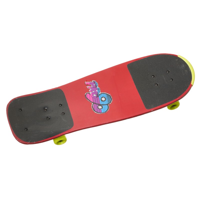 Skateboard C-480, red with green accents Amaya