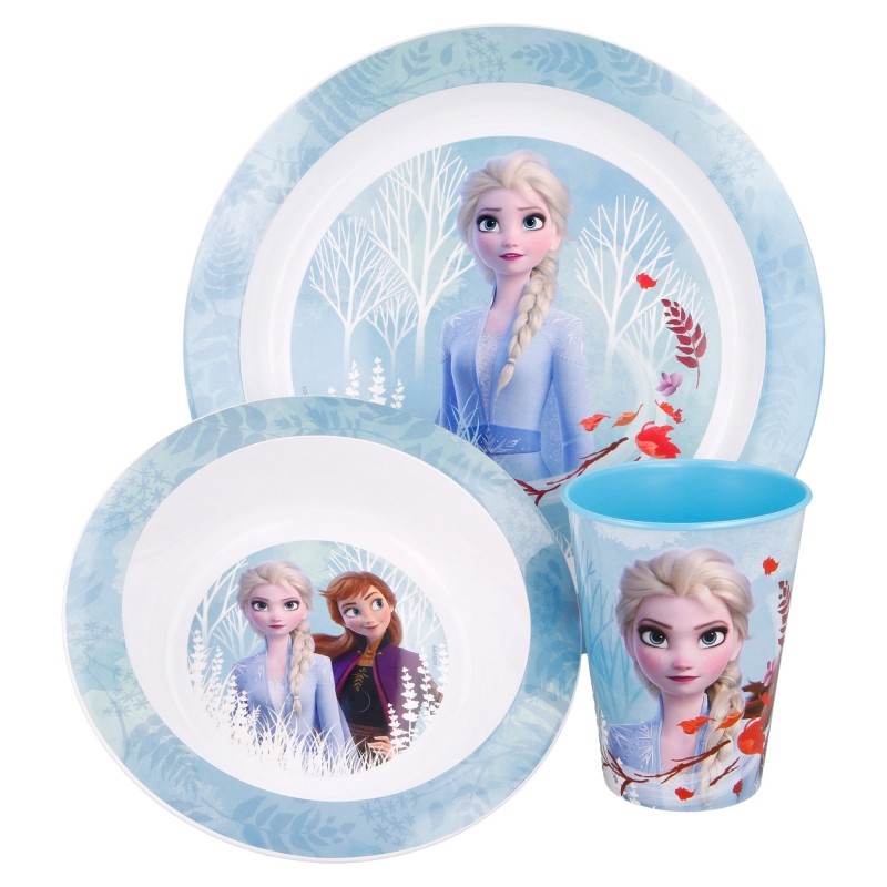 Polypropylene dining set of 3 pieces, with picture, Frozen Kingdom Frozen