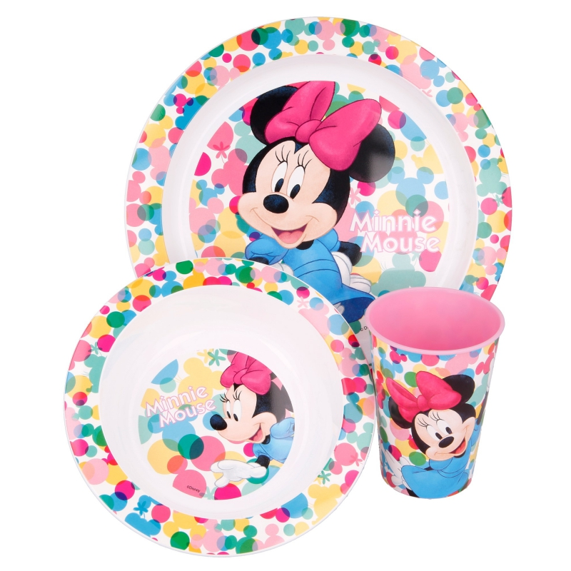 Polypropylene dining set of 3 pcs., with picture, Minnie Mouse Minnie Mouse