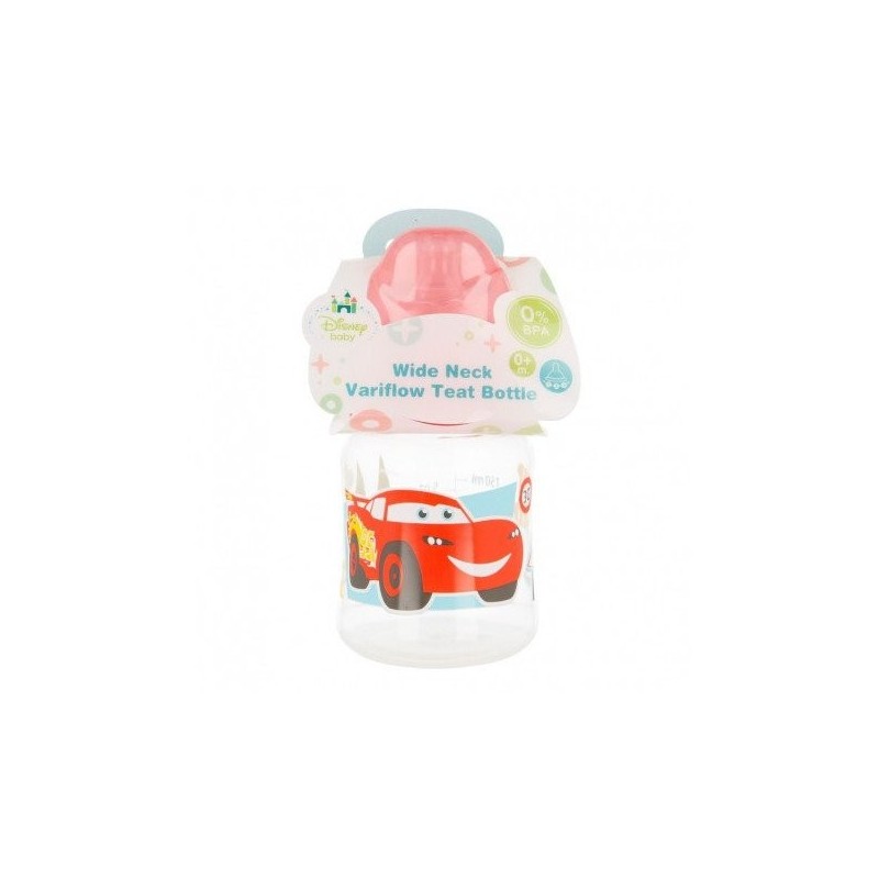 Polypropylene feeding bottle with picture, with teat 2 drops, 0+ Cars