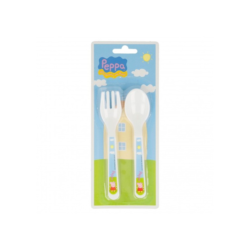 Set of 2 plastic cutlery - Peppa Stor