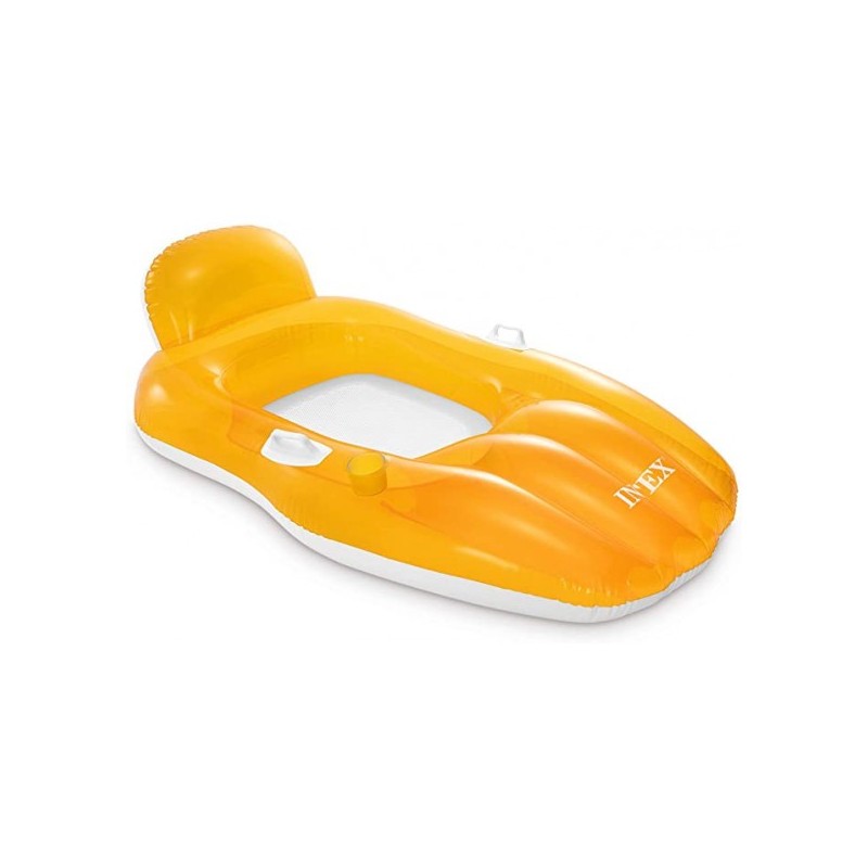 Inflatable boat with backrest, orange Intex