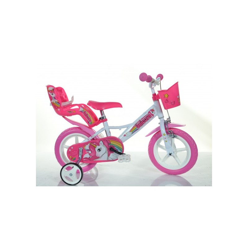 Bicicleta pentru copii Unicorn 12", alba Dino Bikes