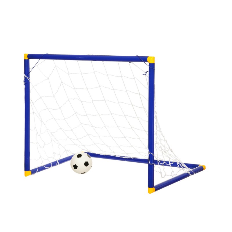 Детска футболна врата с мрежа, 55,5 х 78,5 х 45,5 см,топка-синя GT