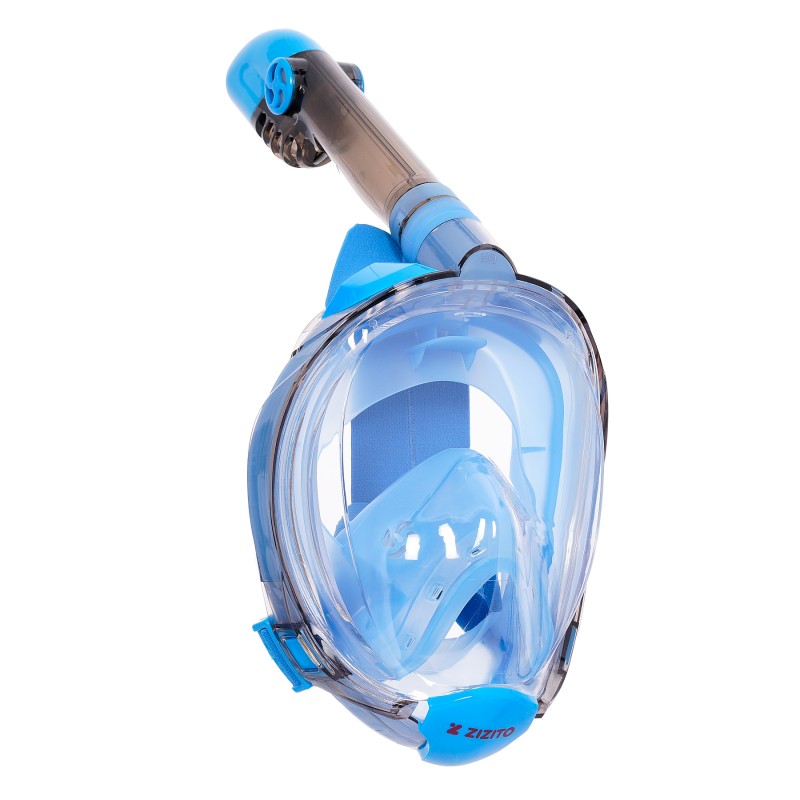 Masca de snorkeling, marime L/XL, neagra - Albastru deschis