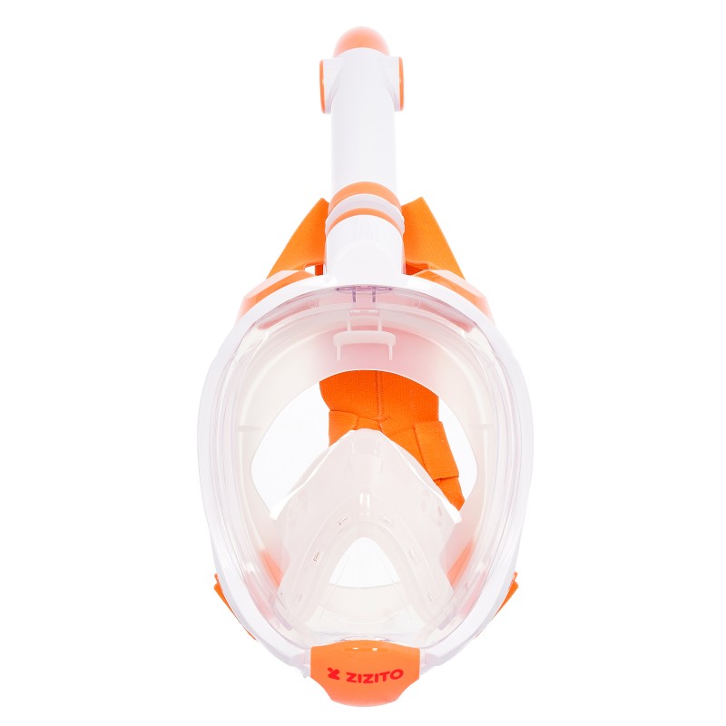 Παιδική μάσκα κολύμβησης με αναπνευστήρα, μέγεθος XS, πορτοκαλί ZIZITO