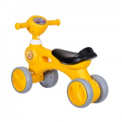 Детски велосипед за баланс със звук и светлина, жълт