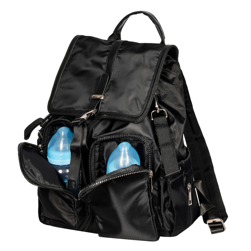 Τσάντα καροτσιού και σακίδιο πλάτης 2 σε 1, μαύρο, HD13C Feeme