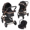 Baby stroller 3 in 1 Fontana and car seat - Black
