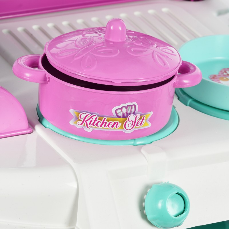 Küche für ein Mädchen mit Kochplatten und Zubehör, ab 4 Jahren Furkan toys