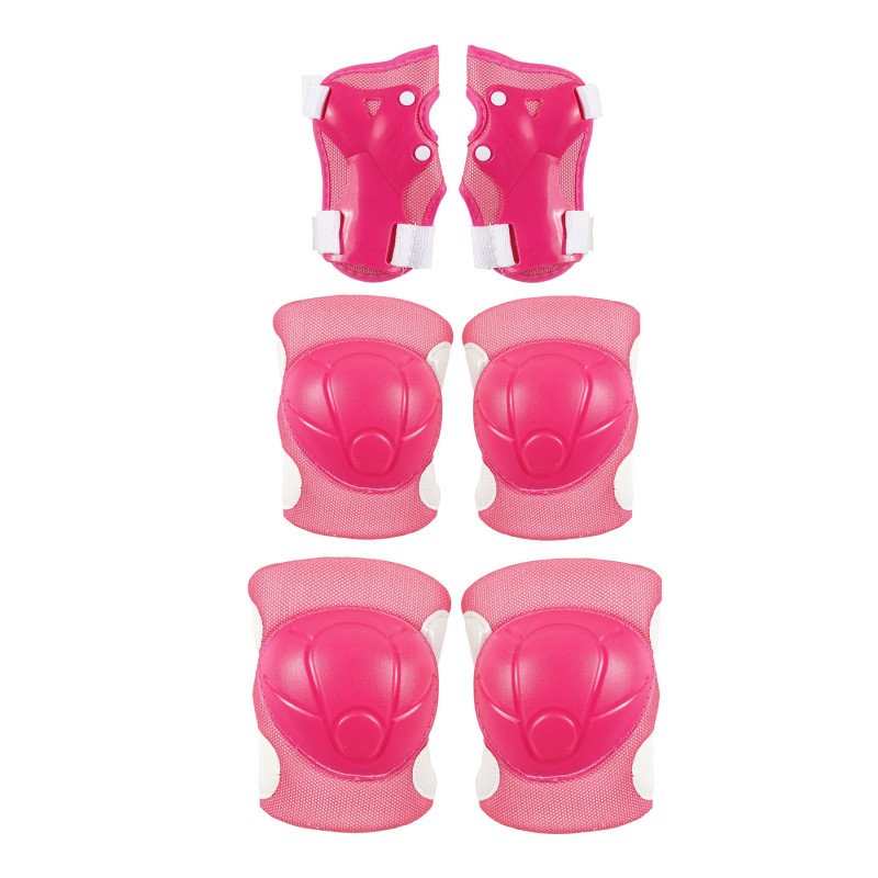 Детски комплет заштитници за колена, лактите и зглобовите, големина S во сина или розова боја - Розева