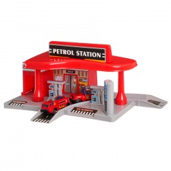Children's gas station with 2 cars, red GOT 40867 3