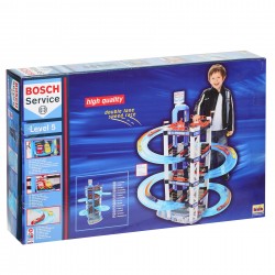 Theo Klein 2813 Bosch Car Service Multi-Storey Car Park I With 5 levels, two-lane exit ramp, 2 racing cars, lift and much more I Dimensions: 55 cm x 55 cm x 85 cm I Toy for children aged 3 years and up BOSCH 40879 11
