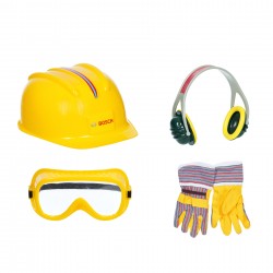 Theo Klein 8537 Bosch Accessories Set I High-quality work gloves, safety goggles, ear protectors and helmet I In Bosch design I Packaging dimensions: 30 cm x 38 cm 10 cm I Toy for children aged 3 years and up BOSCH 40880 
