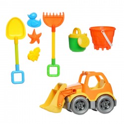 Комплект плажни играчки с багерче, 8 части