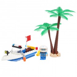 Police boat construction set with 58 parts Banbao 41293 