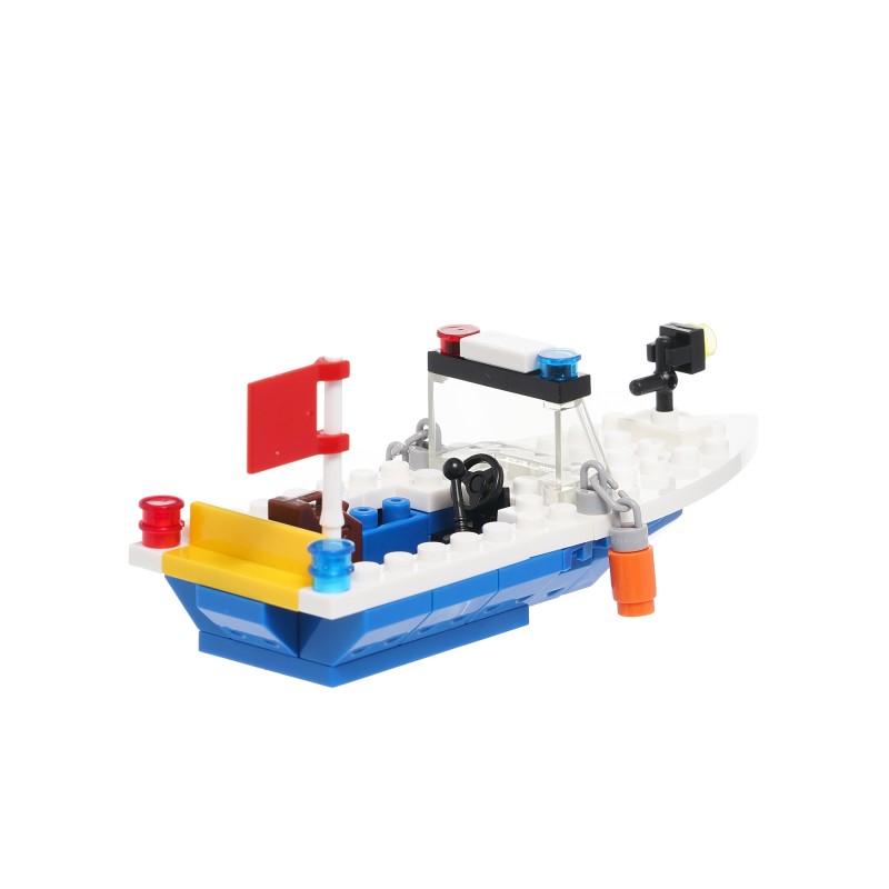 Police boat construction set with 58 parts Banbao