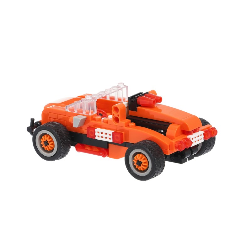 Constructor Masina portocalie cu 108 de piese Banbao