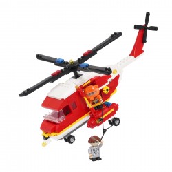 Constructor fire rescue helicopter with 310 parts Banbao 41360 
