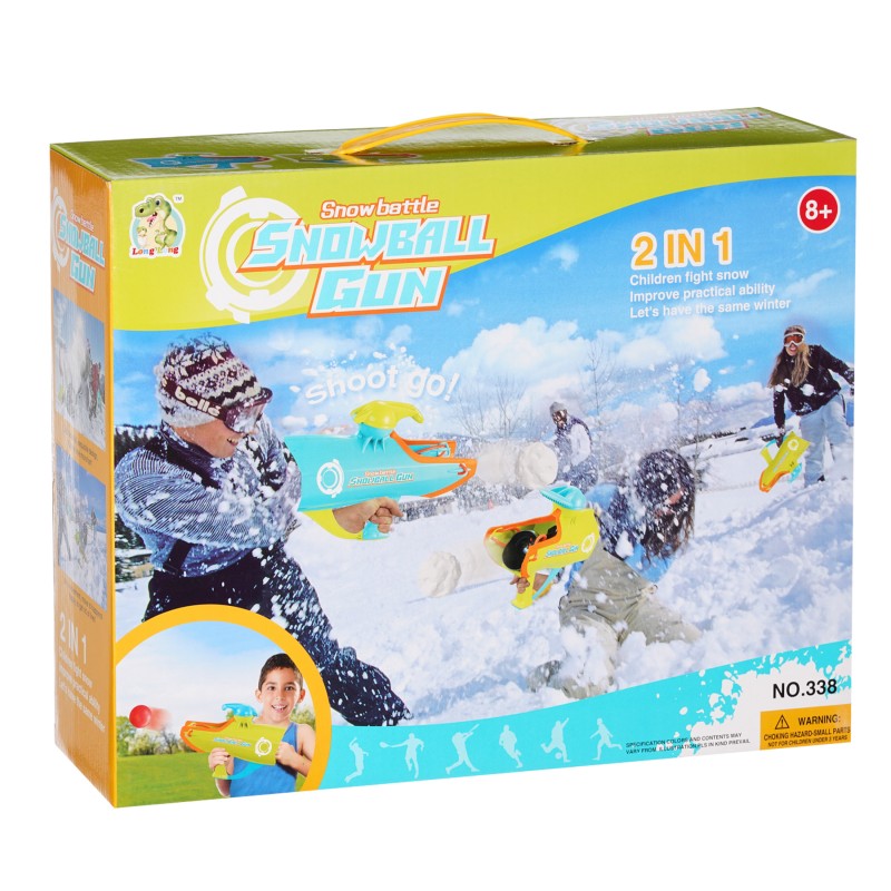 Детски бластер за гаѓање со снег и пластични топчиња 2 во 1 GT