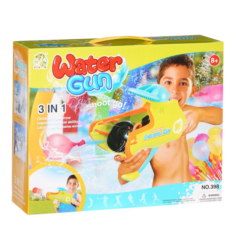 Dečiji pištolj 3 u 1 sa snežnim kuglama, vodenim balonima ili plastičnim kuglicama GT