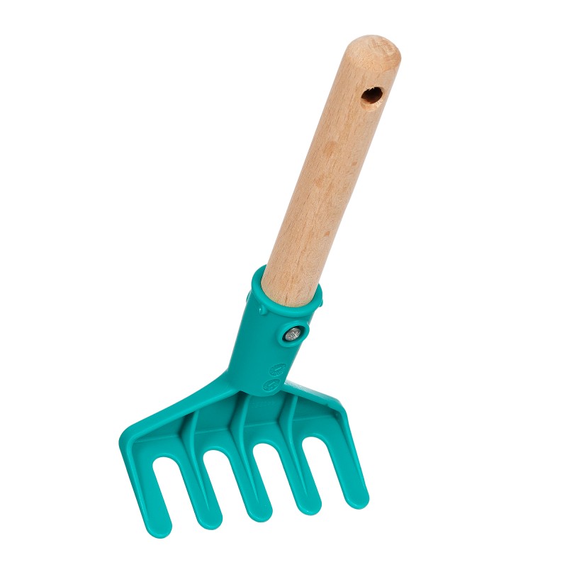Theo Klein 2788 Bosch hand rake, short I Robust children's rake I Stable wooden handle I Dimensions: 17.5 cm x 8.5 cm x 4 cm I Toys for children aged 3 and over BOSCH