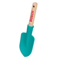 Theo Klein 2786 Bosch hand shovel short I Round, robust hand spade I Stable wooden handle I Dimensions: 22 cm x 6 cm x 2.5 cm I Toys for children aged 3 and over BOSCH 41697 