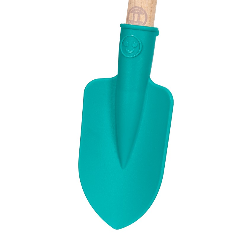 Theo Klein 2786 Bosch hand shovel short I Round, robust hand spade I Stable wooden handle I Dimensions: 22 cm x 6 cm x 2.5 cm I Toys for children aged 3 and over BOSCH