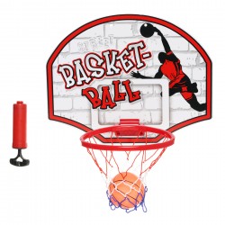 Košarkaški obruč za zid sa loptom i pumpom, crveni GT 41924 