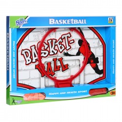 Basketballkorb für Wand mit Ball und Pumpe, rot GT 41925 2