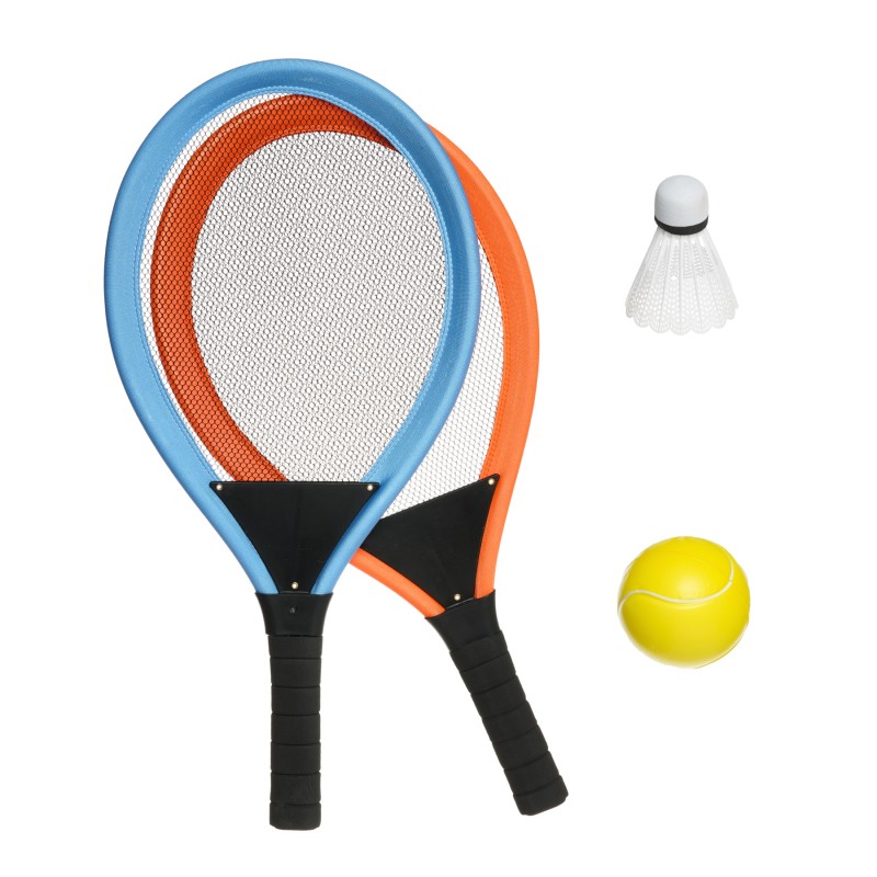 Tennis racket with ball and feather for badminton GT