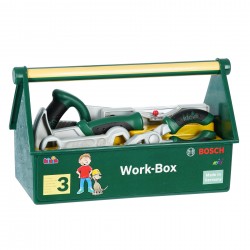 Theo Klein 8573 Tool Box I 7-part tool kit I Strong box with practical handle for carrying I Dimensions: 30.25 cm x 14 cm x 17.25 cm I Toy for children aged 3 years and up BOSCH 42146 7
