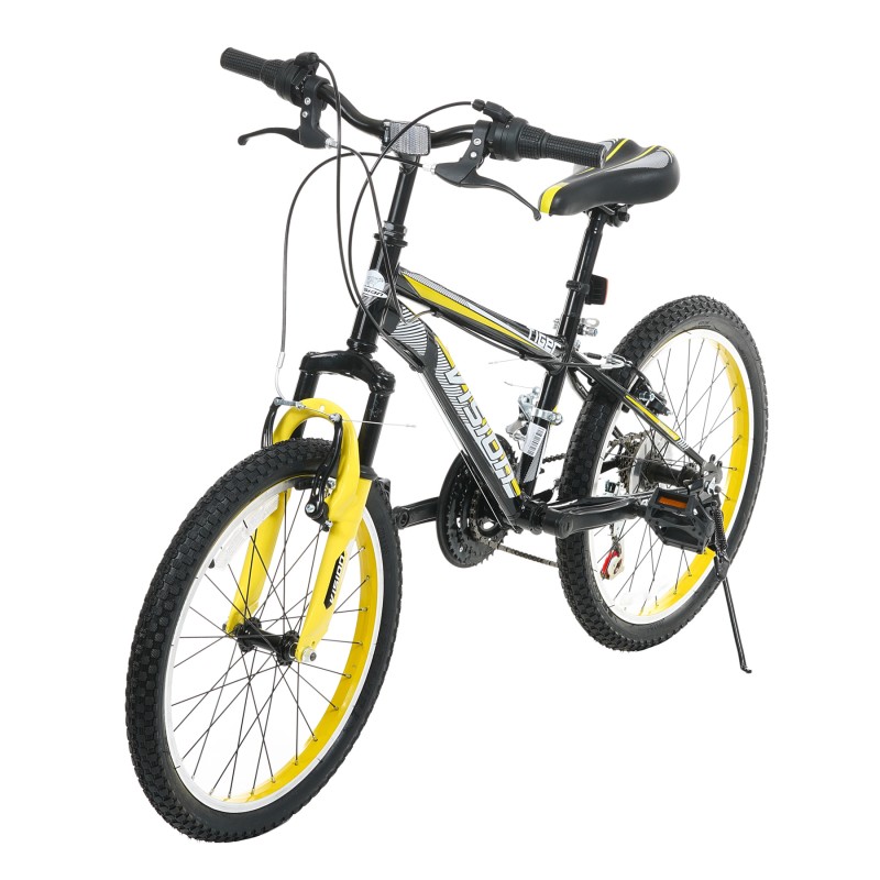 Bicicleta pentru copii VISION - TIGER 20”, 21 viteze - Negru cu galben