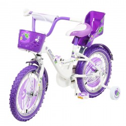 Bicicleta pentru copii BLACKBERRY 16"", mov, cu roți auxiliare Venera Bike 42252 