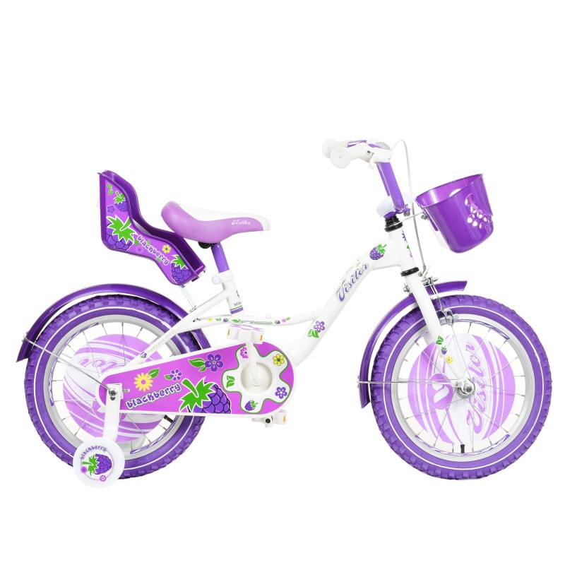 Children's bicycle BLACKBERRY 16", purple, with auxiliary wheels Venera Bike