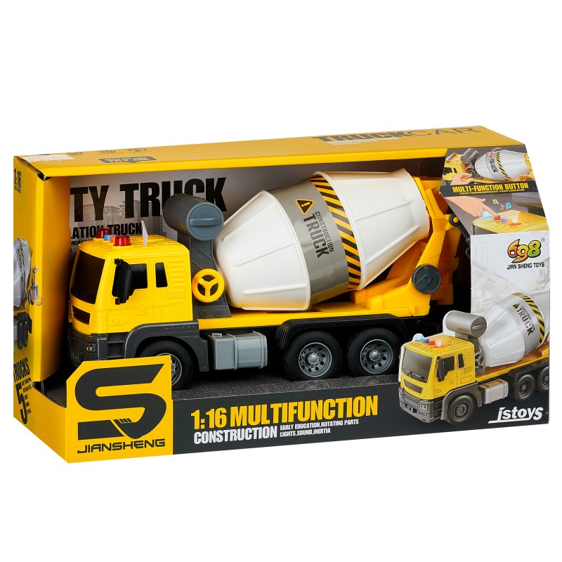 Children's inertial concrete truck with music and lights, 1:16 GOT