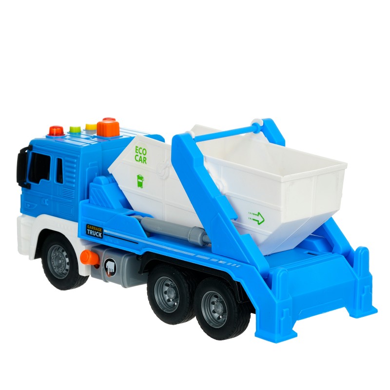 Camion de gunoi inerțial pentru copii cu muzică și lumini, 1:16 GOT