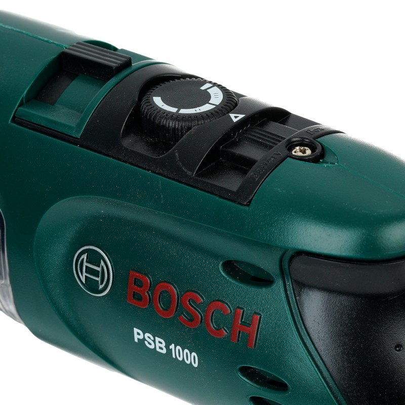 Theo Klein 8413 Bosch Power Drill I Battery-powered rotating drill bit I With sound and light effects I Dimensions: 28.5 cm x 4.5 cm x 16 cm I Toy for children aged 3 years and up BOSCH