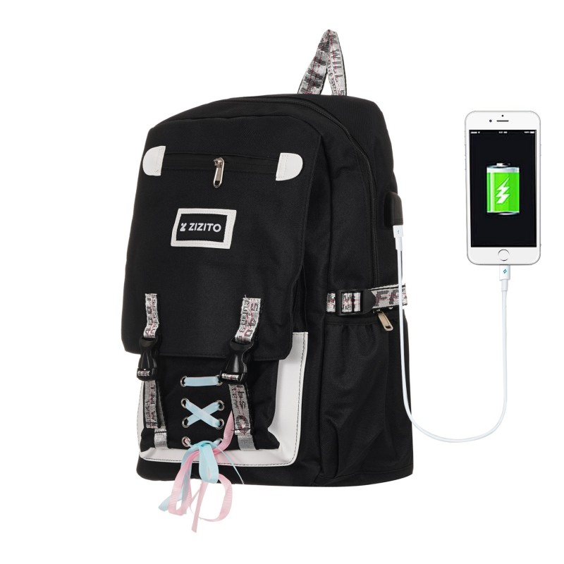 School backpack with USB ZIZITO