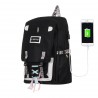 School backpack with USB - Black