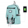 School backpack with USB - Green