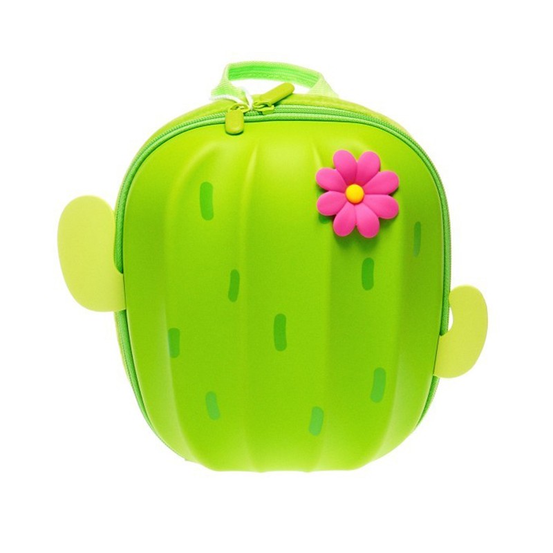 Τσάντα πλάτης Mini 3D" Κάκτους " με ζώνη ασφαλείας σε πράσινο χρώμα. Διασκεδαστική τσάντα με ρυθμιζόμενους ιμάντες ώμου και χειρ Supercute