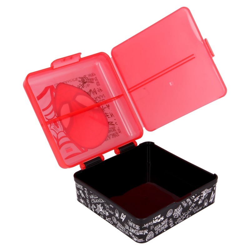 Food box with three compartments, SPIDERMAN, black Stor