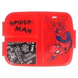 Кутија за храна со три прегради, SPIDERMAN, црвена Stor 42755 